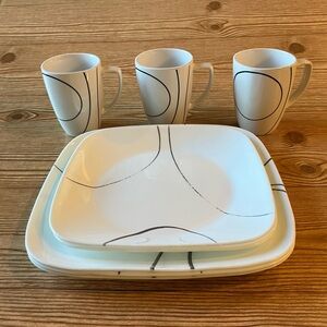 Corelle Simple Lines 8-Piece Square Glass Dining Set